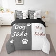 thumbnail image 2 of Homewish Kids Kawaii Cartoon Twin Bedding Sets 7-Piece, Grey White Couples Print Bedding Comforter Set, Romantic Valentines Day Reversible Sheet Sets, Breathable Home Decor, 2 of 7