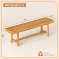 thumbnail image 3 of Costway 1 PCS 63 Inch Solid Wood Bench, Rustic Farmhouse Narrow Bench for up to 3 People, 3 of 9