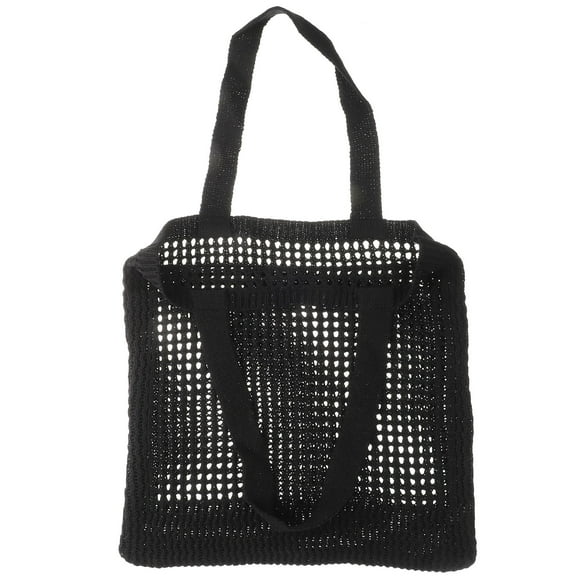 Milisten Crochet Tote Bag Black Polyester 1Pcs for Women