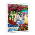 thumbnail image 2 of Designart 'Colorful Traditional Santorini Houses Among Flowers' Nautical & Coastal Framed Art Print, 2 of 4