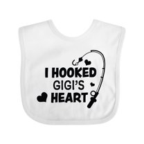 Inktastic I Hooked Gigi's Heart with Fishing Rod Boys or Girls Baby Bib