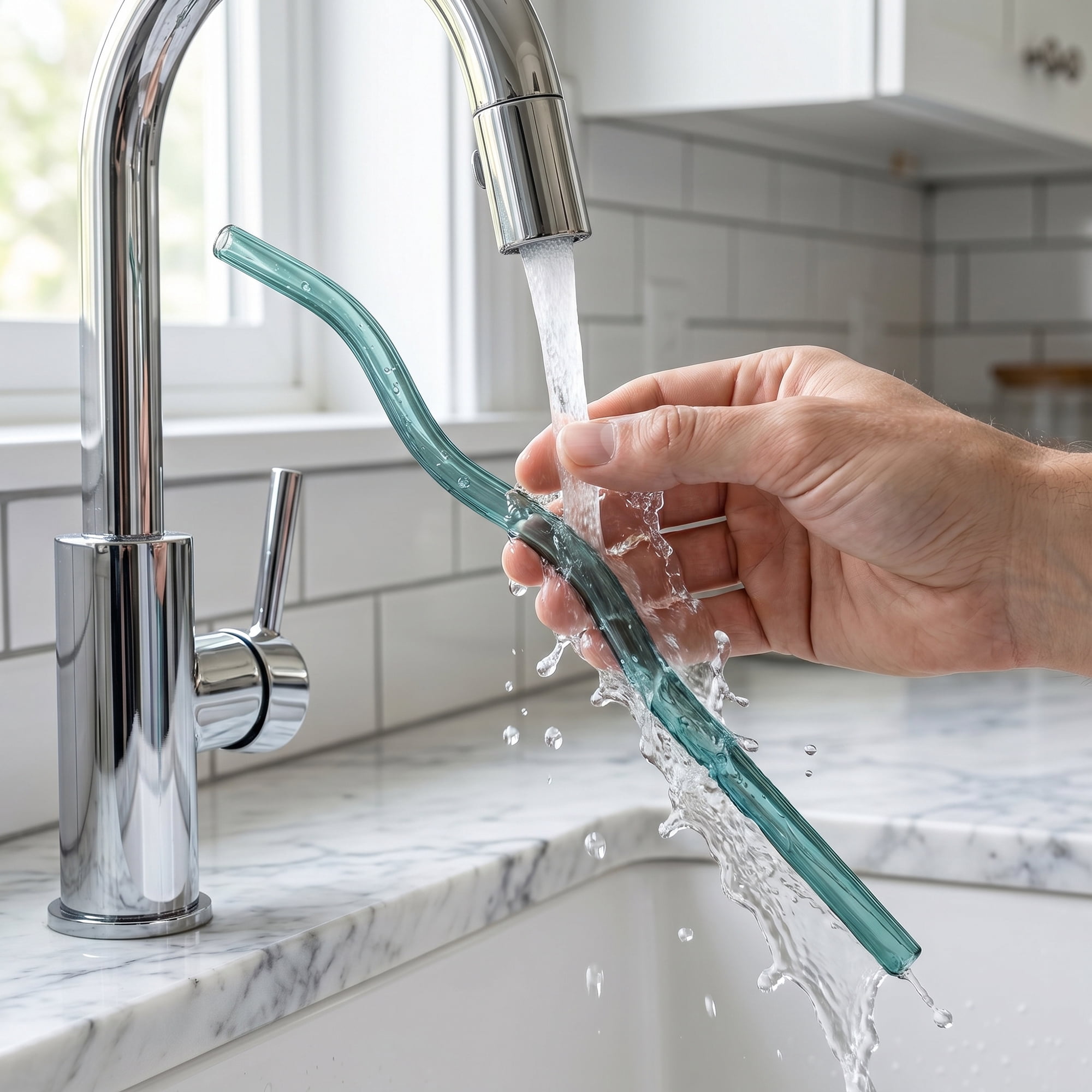 Unique Bargains 10Pcs Reusable Glass Dishwasher Safe Straws Dark Green