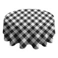 thumbnail image 4 of Black White Checkerboard Checkered Pattern Round Tablecloth 60"x60",Wrinkle Wipeable Table Cloth for Kitchen Dining Room Picnic Patio Party, 4 of 6