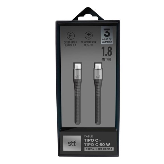 Cable Tipo C STF 1.8 m Negro