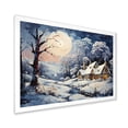thumbnail image 2 of Designart "Winter Cottage Magic Christmas Scenery IV" Landscapes Framed Wall Art Decor - Traditional Blue Winter Landscape Living Room Framed Canvas Art, 2 of 6