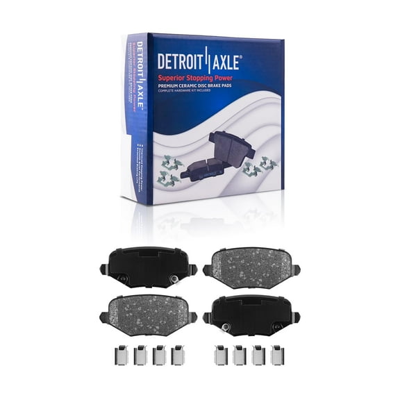 Detroit Axle - 2pc Rear Ceramic Brake Pads w/ Hardware Replacement for Chrysler Town & Country VW Routan Ram C/V Dodge Grand Caravan Journey