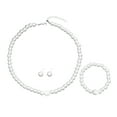 thumbnail image 2 of SmartBy 3 Pcs/Set Women Jewelry Set Faux Pearl Earrings Necklace Bracelet Adjustable Length Rhinestone Decor Polished Prom Party Wedding Party Bride Jewelry, 2 of 6