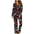 thumbnail image 4 of Levmjia Womens Pajama Set Casual Fashion Long Sleeve Valentine Printed Sleepwear 2 Piece Pajamas Cozy Winter Nightwear Soft Warm Daily Wear, 4 of 8