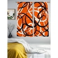 thumbnail image 4 of Orange Geometric Semi Sheer Curtains 63 Inch Length 2 Panels Set, Black White Striped Abstract Lines Art Sheer Kitchen Curtain Privacy Voile Window Curtain for Living Room Bedroom Rod Pocket Drapes, 4 of 7