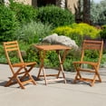 thumbnail image 5 of DTY  Outdoor Living Twin Lakes 3-Piece Eucalyptus Bistro Set, Square, Natural Oil Brown, 5 of 9