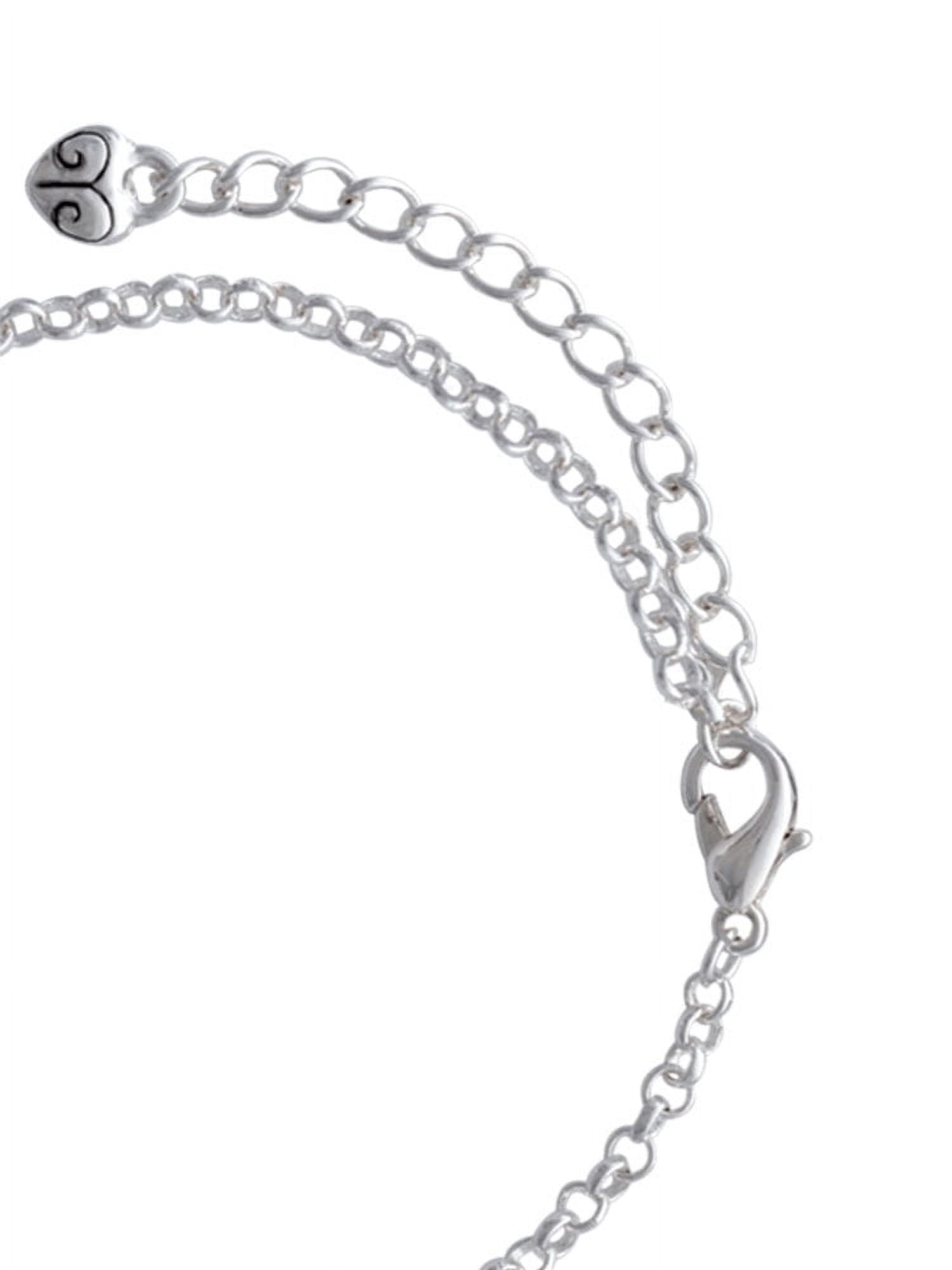 Delight Jewelry Silvertone Domed Stronger Braver Smarter - Domed Thank You Charm Bracelet, 6"+2"