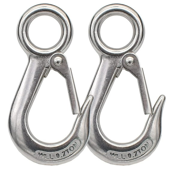 2Pack Grab Hooks, Slip Hooks,304 Stainless Steel Lifting Hook Rigging Accessory by HONSHEN,440 lbs.Work Load