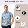 thumbnail image 5 of LA LEELA Men's Short Sleeves Collared Jersey Classic Fit Button Down Casual Daily T-Shirt Golf Polo Shirts for Men XXL Tropical, Blue, 5 of 6