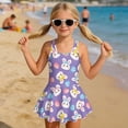 thumbnail image 6 of FOR U DESIGNS Girls' Sleeveless One-Piece Swimsuit Comfortable Hawaiian Swimwear with Skirt Bathing Suit Easter Decor for Kids, Rabbit Easter Egg Purple, 6 of 7