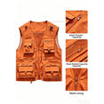 thumbnail image 2 of Busydd Plus Size Men's Outerwear Vests Comfy Zipper Sleeveless Outdoor Hiking Cargo Vest for Men Casual Solid Color Multi-Pockets Sport Coats for Men XL, 2 of 5