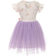 thumbnail image 2 of Big Girl Dress Kids Cap Sleeve Unicorn Mesh Summer Flower Girl Dress Purple 8 3XL (201296), 2 of 3