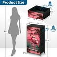 thumbnail image 3 of Modern Dresser for Bedroom with 4 Storage Drawers Flamingo Sunset Pink Sky Palm Trees Tropical Beach Scene Dressers Chest of Drawers Steel Framed Fabric Closet Organizers for Entryway, 3 of 7