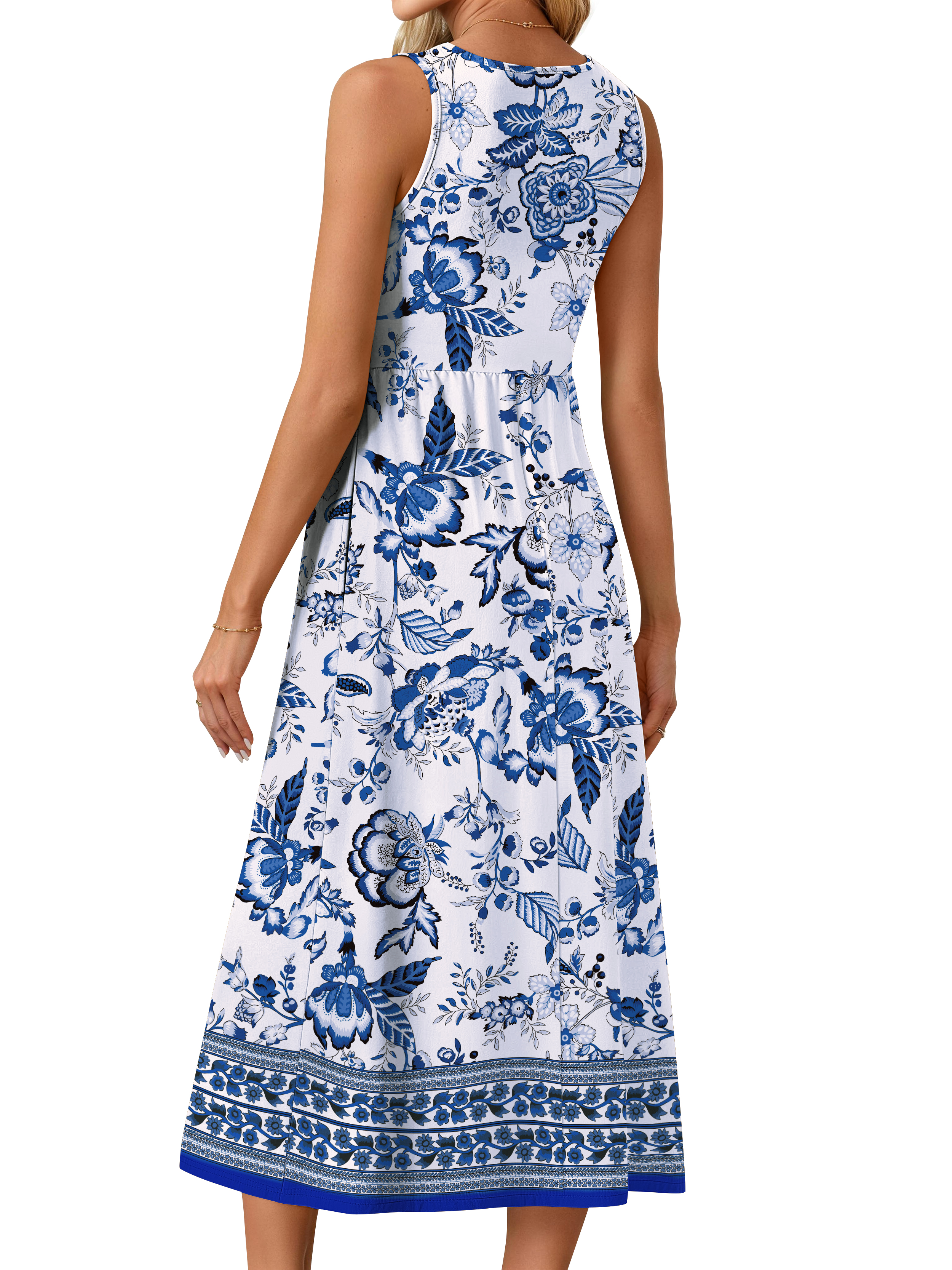 Fantaslook Women's Sleeveless Floral Sundress with Pockets photo 5