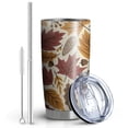 thumbnail image 2 of 20oz Tumblers Autumn Fall Leaves Pattern Stainless Steel Vacuum Insulated Double Wall Travel Tumbler Cups Mug with Lid and Straw,Cleaning Brush for Cold & Hot Drinks, 2 of 7