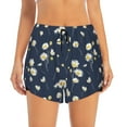 thumbnail image 2 of Pofeuu Daisies Flowers Print Women's Athletic Shorts Running Workout Shorts Tummy Control Quick Dry Gym Shorts with Pockets Double layer sports shorts-Small, 2 of 7
