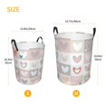 thumbnail image 5 of ZNDUO Round Laundry Basket, Waterproof Collapsible Laundry Baskets with Handles, Medium Size - Pink Cute Love Hearts Pattern, 5 of 8
