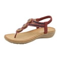thumbnail image 2 of Sandalias de verano para mujer, sandalias planas sin cordones, zapatos romanos de cristal, sandalias informales con punta abierta Wmkox8yii  nm7884, 2 of 9