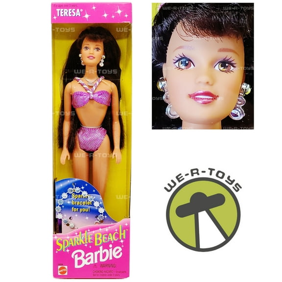 Barbie Sparkle Beach Teresa Doll, Brunette, 115 inches, NRFB