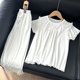 thumbnail image 5 of Conjuntos de pijamas para niños, ropa de casa, conjunto de manga corta y pantalón, ropa fina de primavera y verano para niños con aire acondicionado, conjunto de encaje estilo princesa de poliéster pa, 5 of 9