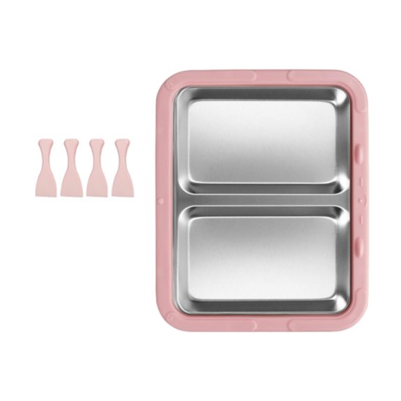 WeiLaiKeQi Ice Cream Maker DIY Household Easy to Clean Multifunction Instant Cold Plate Pink No Lid