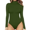 thumbnail image 1 of Femmes Mode Faux Col Roulé Manches Longues Solides Tops en Peluche Combinaison, 1 of 5