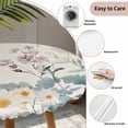 thumbnail image 5 of Watercolor Flowers Beige Round Fitted Tablecloth with Elastic Edge, Waterproof Table Cloth Table Cover for 45"-54" Tables, Spring Summer Retro Botanical Tablecloths for Dining Picnic Indoor Outdoor, 5 of 9