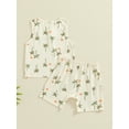 thumbnail image 5 of Musuos 2Pcs Toddler Boy Summer Outfit 6 12 18 24M 3 4Y Sleeveless Tree Print Henley Tank Tops + Shorts Set Clothes for Casual Daily, 5 of 9