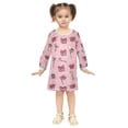 thumbnail image 2 of Girls' long-sleeved dress Cute Pink Bow and Gift Girls' A-line dress with ribbed cuffs Soft and comfortable, 2 of 6