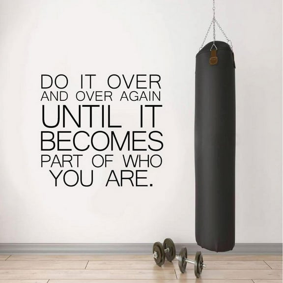 Part Of Who You Are Quote Fitness Workout Success Motivation Quotes Wall Decals Healthy Lifestyle for Girls Boys Gym Home Sports Room Decor Vinyl Wall Art Stickers Decoration Size (40x40 inch)