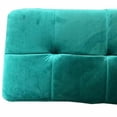 thumbnail image 2 of Banc rembourré en velours vert avec base en acier inoxydable., 2 of 2