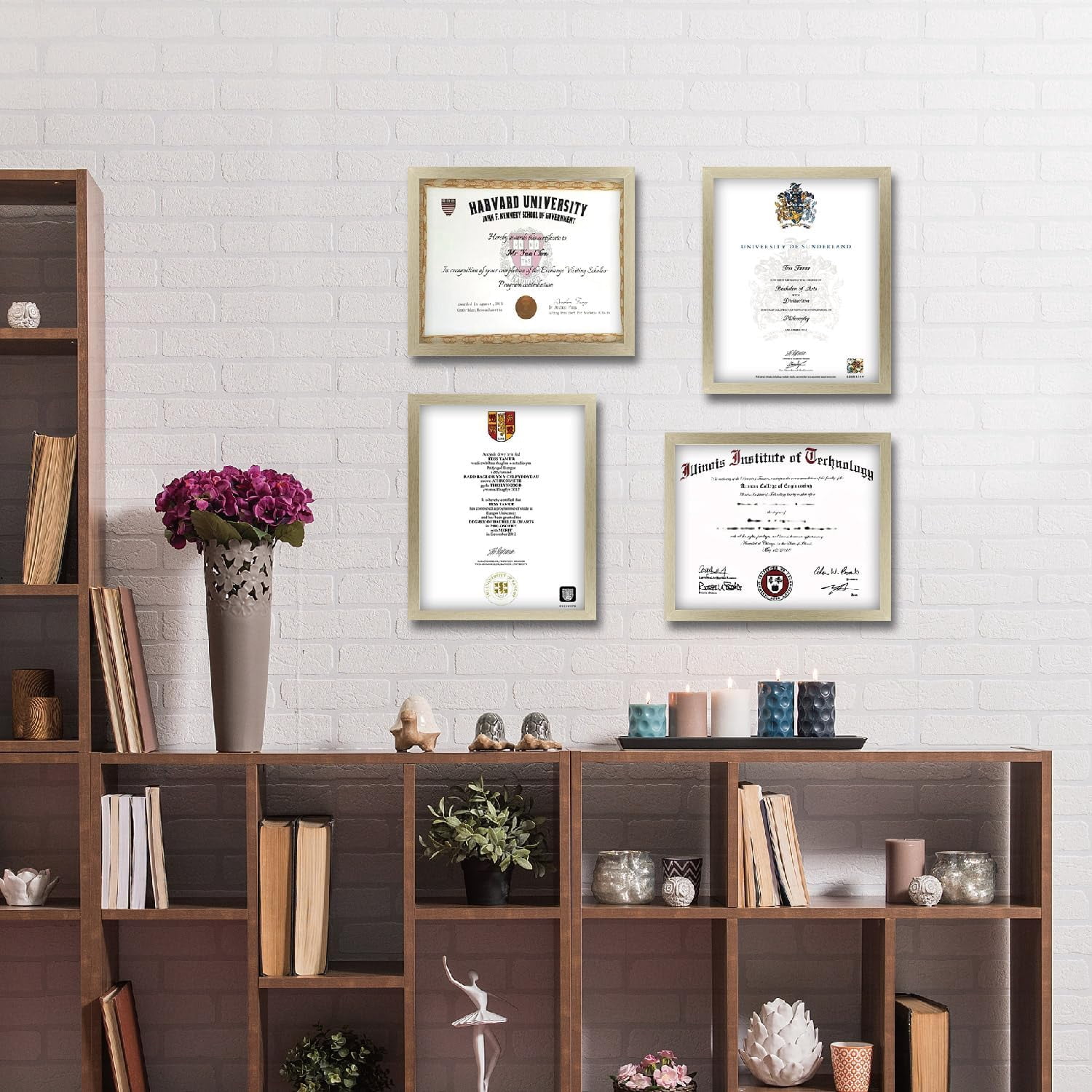 8.5x11 Picture Frame Certificate Frames ,Set of 12  Frames Bulk for Award Certificate Document Diploma, Wall or Tabletop Display