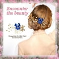 thumbnail image 3 of 20 Pack Classy Dusty Blue Flower Bridal Wedding Hair Side Combs+Floral Hair Pins+Twist Spiral Pearl Hair Pins Clips Pieces Formal Prom Headpieces Accessories for Brides Bridesmaids Women Girls, 3 of 4
