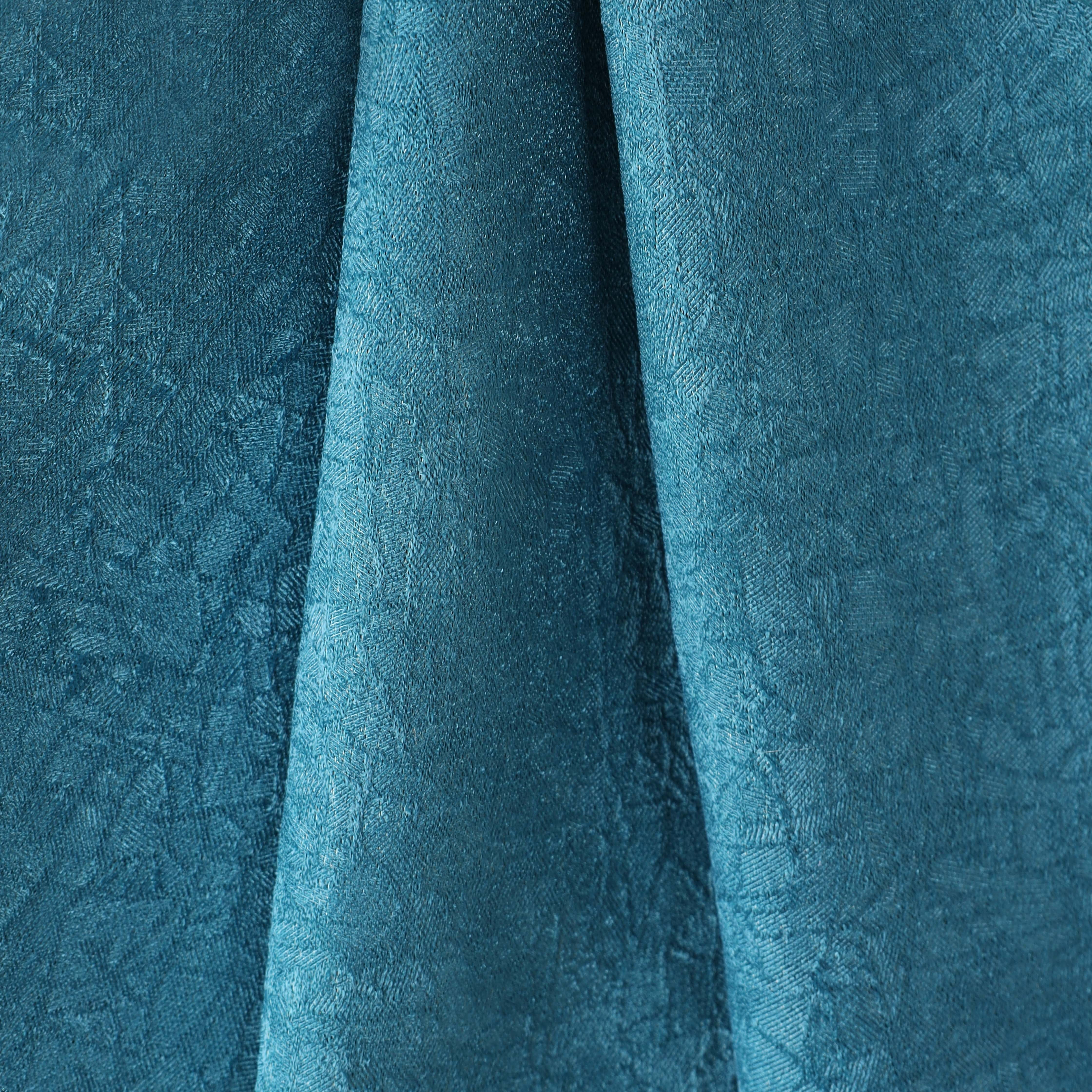 BNM Rustic Textured Blackout Curtains, Set of 2, 52" x 96", Deep Sea