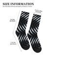thumbnail image 3 of Men's Black Silver Stripe Novelty Athletic Socks Women's Digital Printing Funky Patterned Crew Socks, 3 of 7