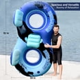 thumbnail image 2 of Inflatable River Tube Float with Backrest & 2 Cup Holders, Heavy-Duty PVC Puncture-Resistent Raft, 91x50 Inch Oversized, Deluxe Pool Tube for Summer Relaxation, 2 of 6