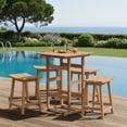 thumbnail image 6 of MUCHENGHY Set of 2 Outdoor Bar Stools 24", HDPE Weatherproof Patio Saddle Seats, Teak, 6 of 6