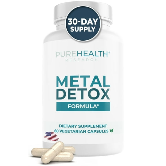 Heavy Metal Detox - Heavy Metal Cleanse Supplement to Flush Pollution From Your Body - Liver Cleanse Formula by PureHealth Research