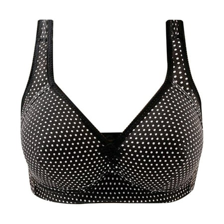 

Mrat Everyday Bras Women Bra Everyday Wear Ladies Non Steel Ring Comfortable Print Four Breasted Bra Underwear Smooth Underwire Bra Female