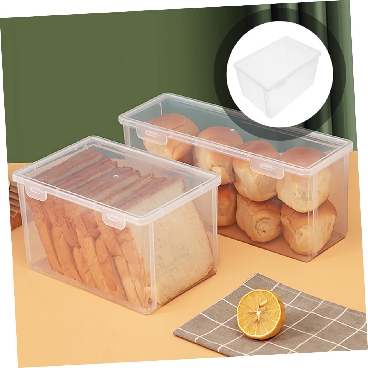 Food Storage Box Bread Container Stackable Kitchen Storage Bowls With  Airtight Lid Bread Storage Containers For Bagels Fruits - AliExpress