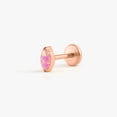 thumbnail image 4 of Tiny Marquise Pink Opal Push Pin Piercing Earring, 4 of 13
