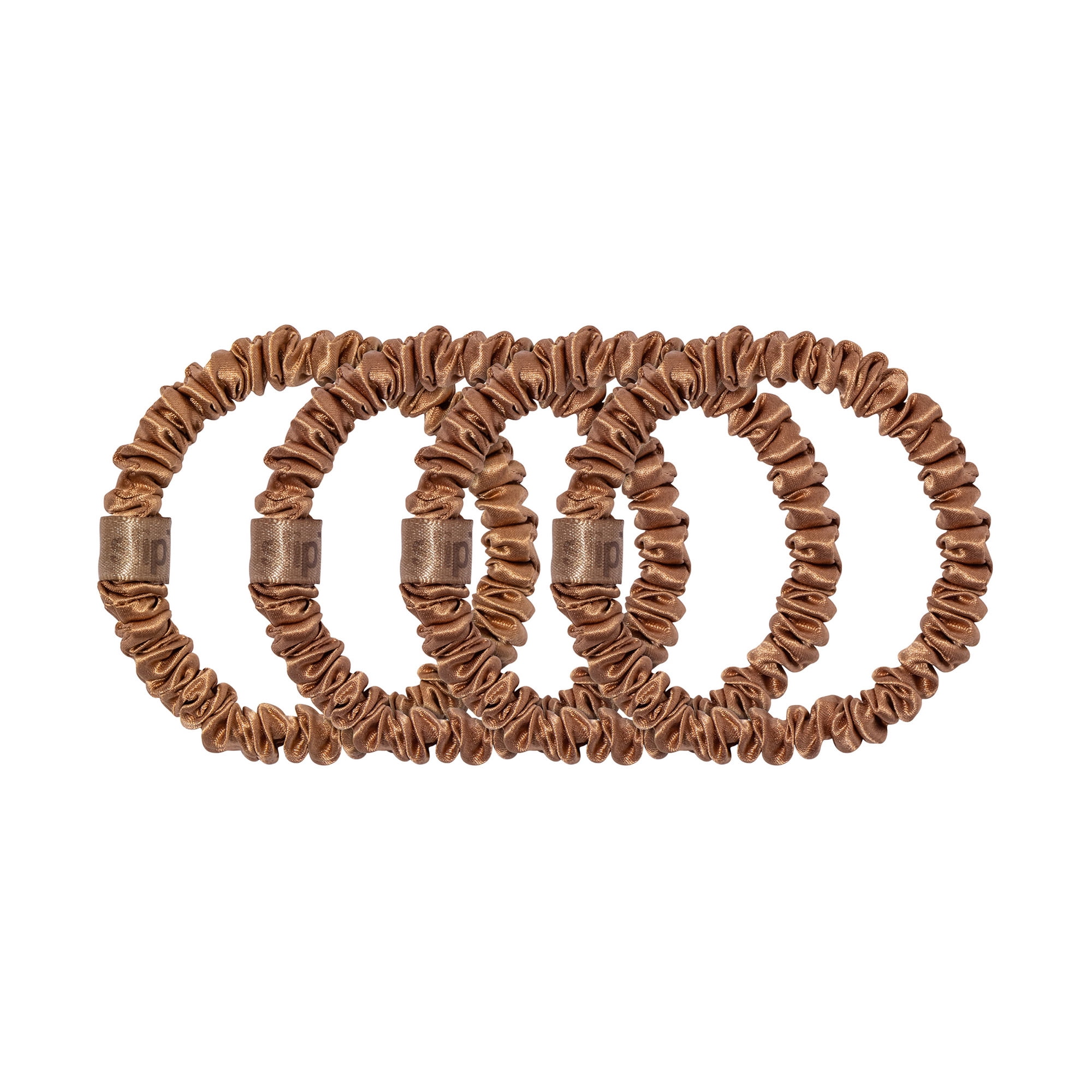 slip pure silk back to basics skinny scrunchies - copper
