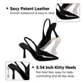 thumbnail image 4 of CHICVOMEY Women Kitten Heels Pointed Toe Slip-Resistant Adjustable Slingback Strap Comfortable 3.55in Sexy Womens Heels for Party Banquet Stage Daily, 4 of 9