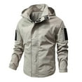 thumbnail image 2 of WTOBBY Men's Slim Fit Casual Jacket with Hood - Fast-Drying Windbreaker for Mountaineering, Outdoor Sportswear, Perfect for Active Lifestyles and Lightweight Protection,Khaki M, 2 of 4