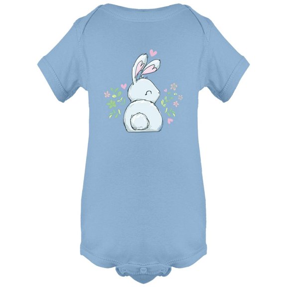 Cute White Sitting Bunny Bodysuit Infant -Image by Shutterstock, Newborn