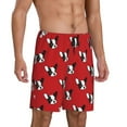 thumbnail image 2 of Wukai Bulldog Red Men’s Short Pajama Pants With Pockets Soft Sleep Pj Shorts for Men-Small, 2 of 6